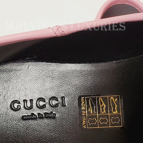 GUCCI SHOES BRIXTON PINK LEATHER LOAFER MYSTIC CAT w HORSEBIT sz 36 6 US - Picture 13 of 15